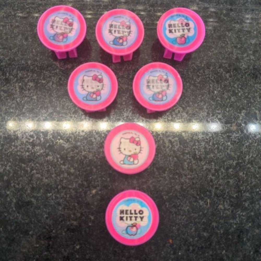 Lot Of 7 Sanrio Hello Kitty Toothbrush Covers Cases holographic used